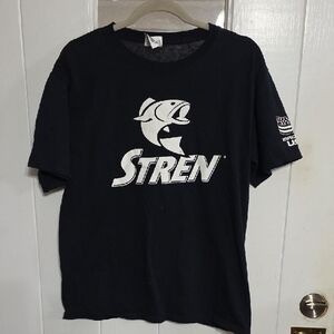 Stren "American Made" Men's T-Shirt Navy/White Fishing Sz M EUC